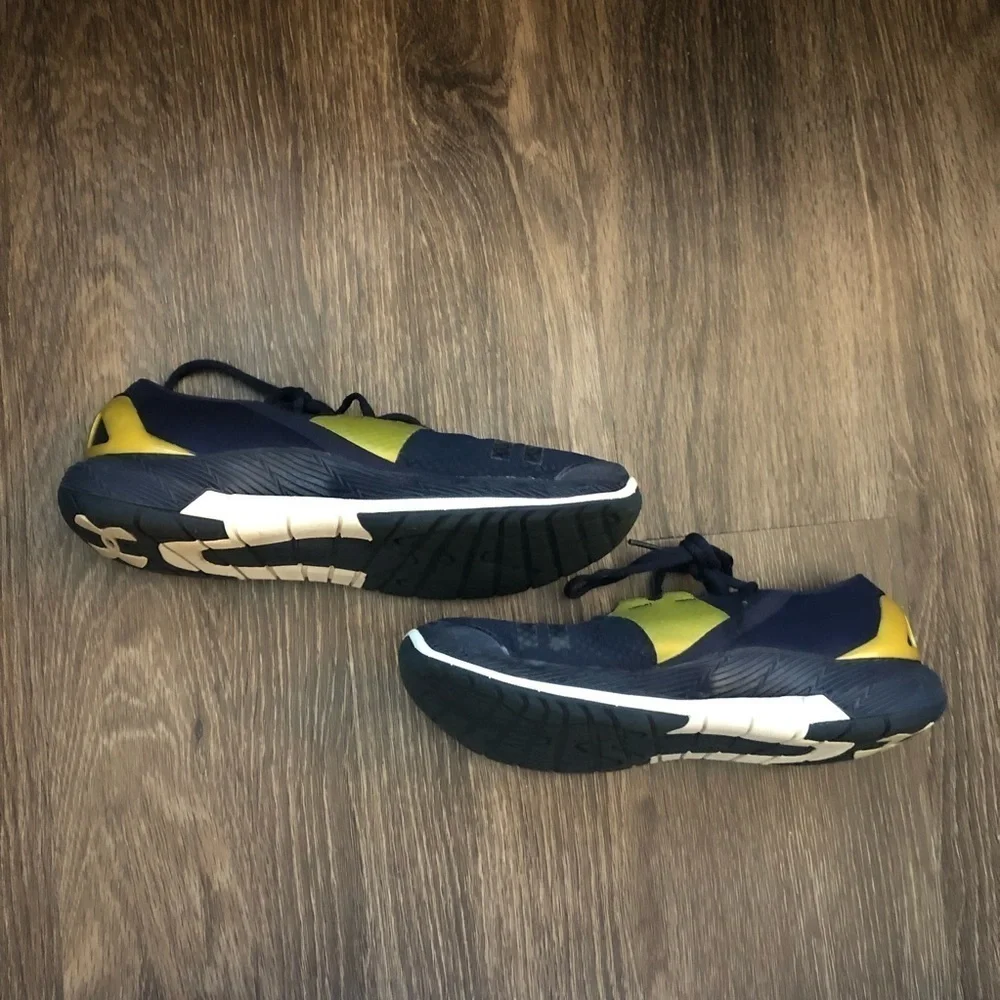 Under Armour AMP Notre Dame Navy Blue & Gold Sneakers